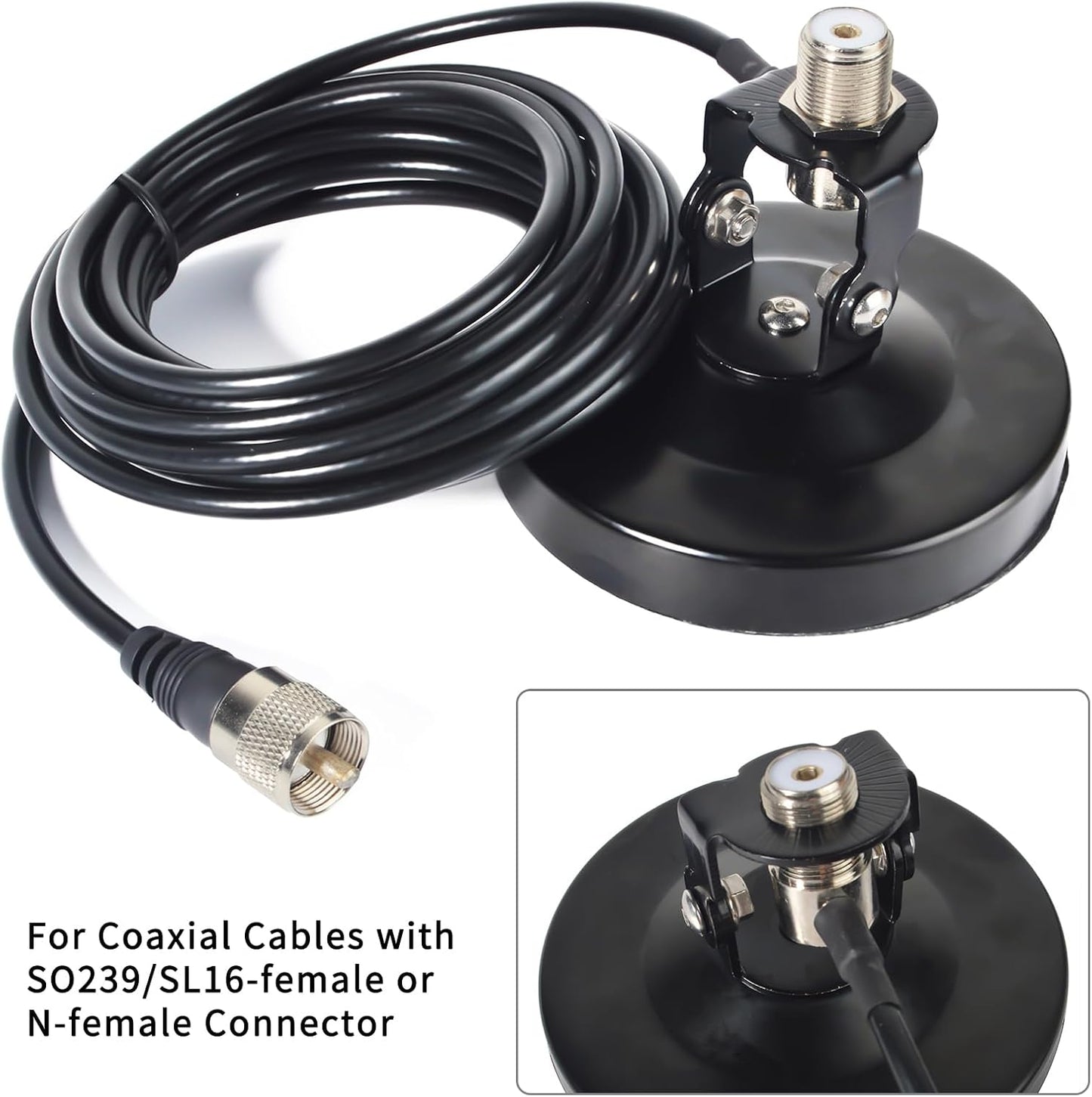 TWAYRDIO 180 10CM/4 Inch Angle Adjustable Radio Antenna Magnetic Mount Base for Car Mobile Transceiver