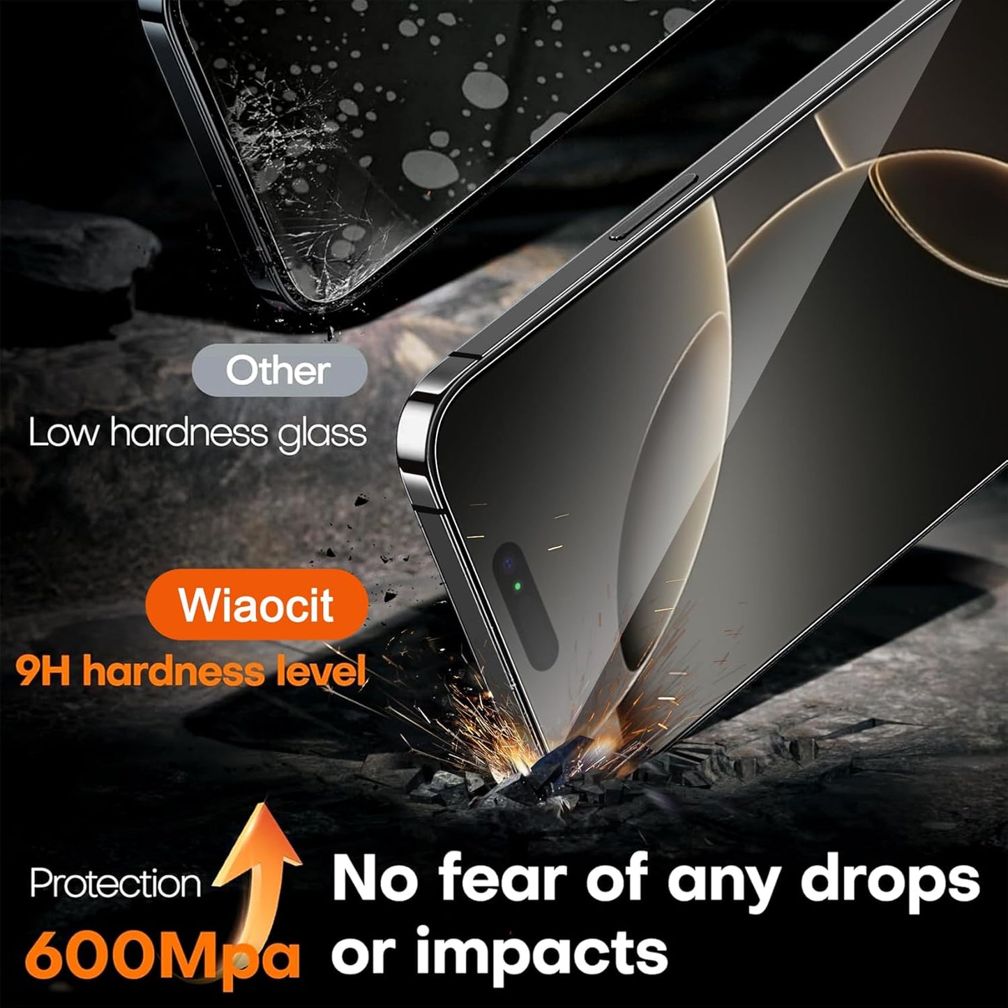 3 Pack 16 3 Pack 9H Wiaocit Tempered Glass Privacy Screen Protector for iPhone Pro with Camera Lens Protector