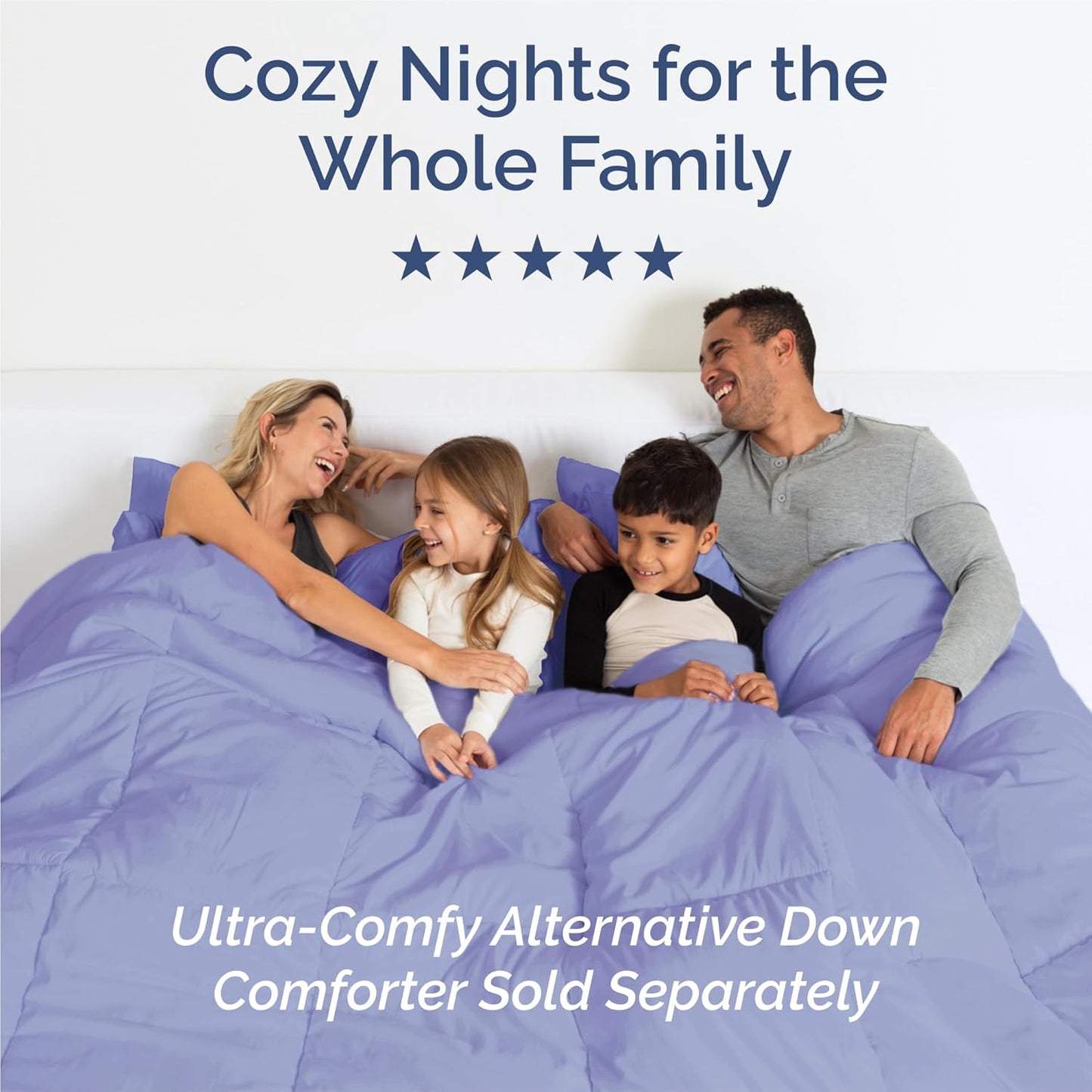 Split King Size Sheet Set by Oeko-Tex | 5-Piece Cooling & Breathable Bedding - Soft, Wrinkle-Free Lavender