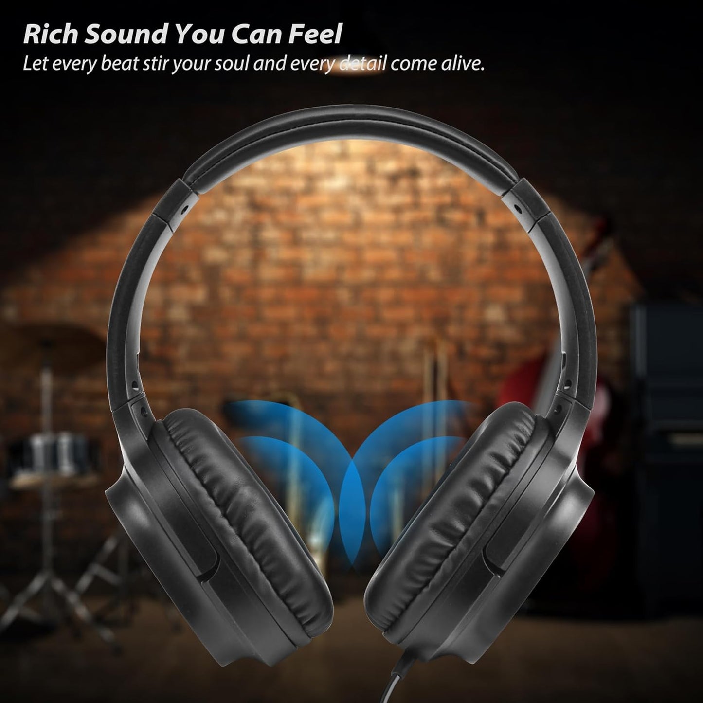 18 5.5M 3.5mm Ft / Extra Long Cord Headphones for TV & PC with Volume Control, Extension Spring Coiled Cord, AUX