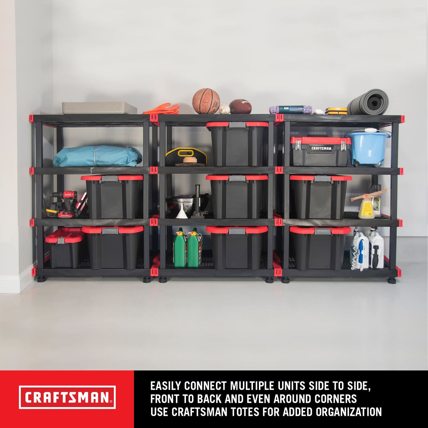 CX Craftsman 4-Tier Highly Durable Storage Rack, 4 Shleves That Support up to 200lbs/shelf, Organization and Storage, Weather-Resistant Design, Easy Assembly, American Made (55H x 40W x 24D)