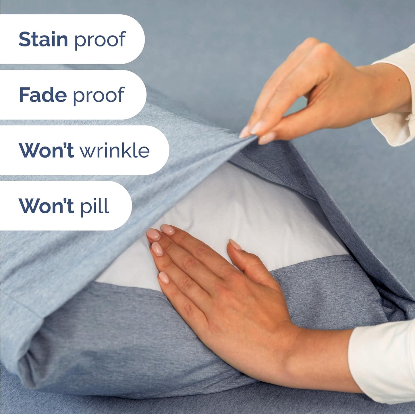 Skiennix Twin Size 3-Piece Sheet Set - Comfy Cooling Bed Sheets | Hotel Luxury Bedding - Soft, Deep Pockets, Blue
