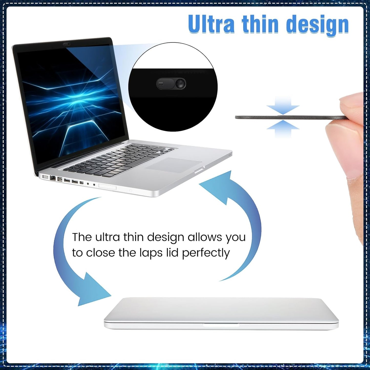 Toojcc Slide,3 Large+3 3/Y Laptop Camera Cover Small Ultra Thin Webcam Cover for Laptop,Computer,Tablet,Apple Devices