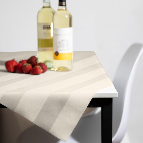 Luxury Table Protector Pad, 2 in 1 Table pad + Great Looking Tablecloth - Heat Resistant, Spill & Stain Proof - Flannel Backing (Ivory - Silk Stripe, 54x144)