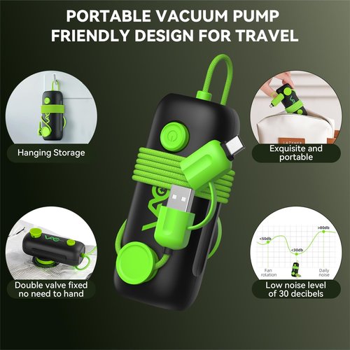 CrazyFeb Vacuum Bags for Travel - USB Electric Pump, 12 Pack Carry-on Size Vacuum Seal Bags for Clothing - Space Saver Vacuum Storage Bags for Luggage, Travel Essentials.
