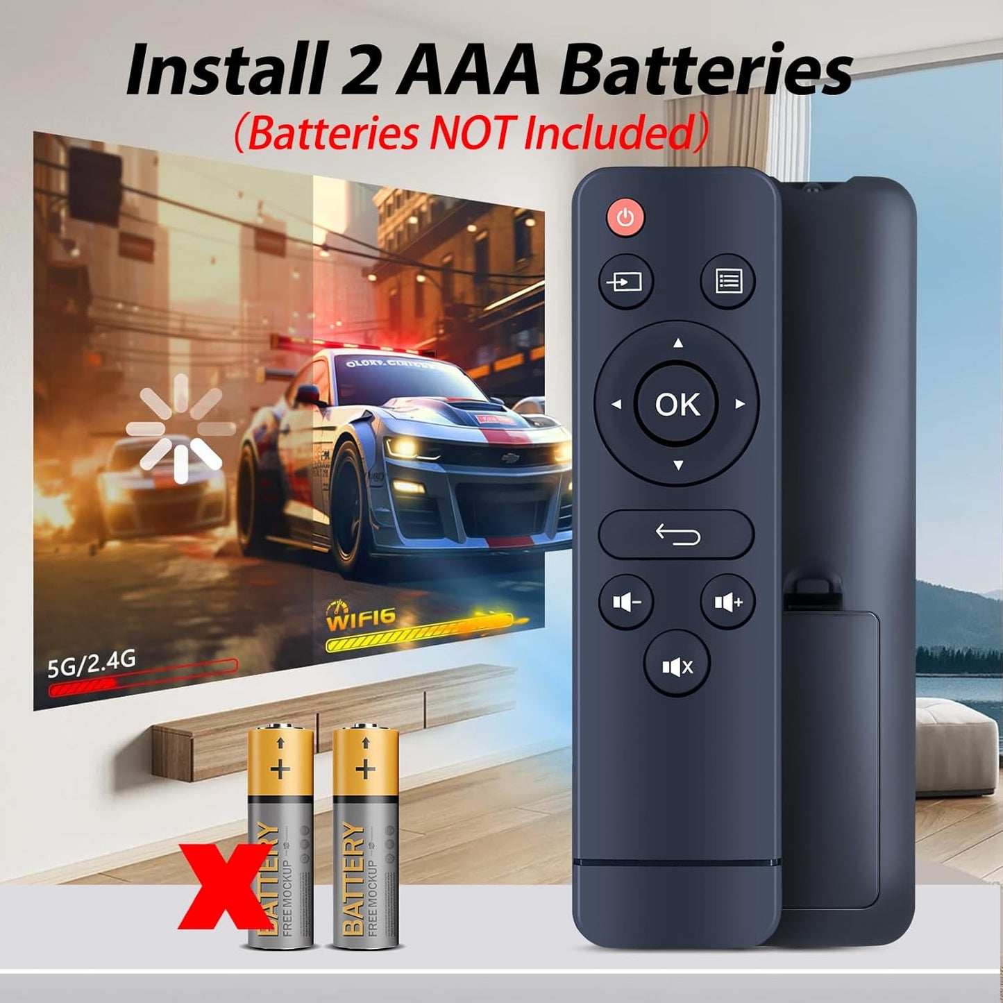 WDZP U2 V2 V8, W13% New Remote Control Replacement fit for YABER for CiBest Mini Projector ClokoWe HOMPOW Projector