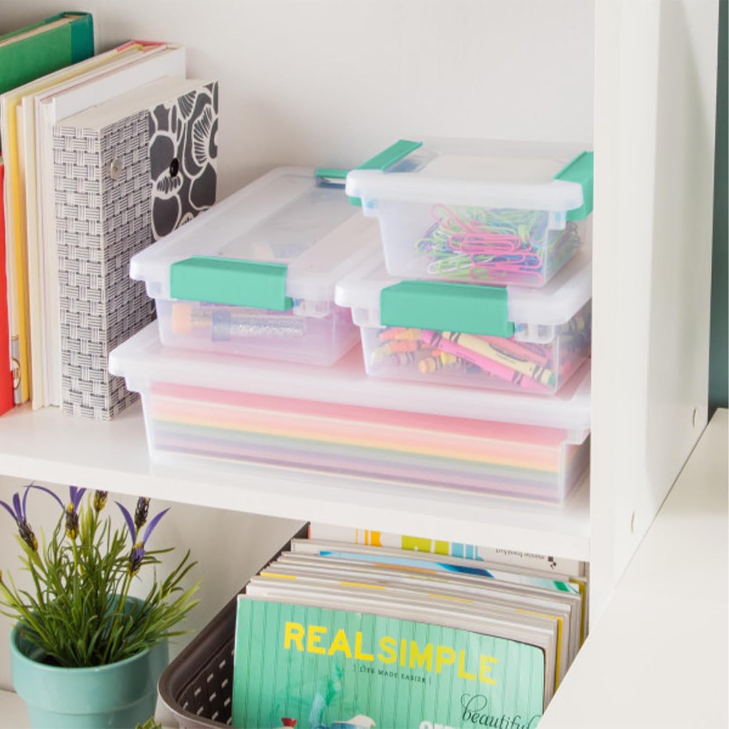 Sterilite Clip Box - Stackable Small Storage Bin with Latching Lid for Office & Crafts | Clear, 1-Pack