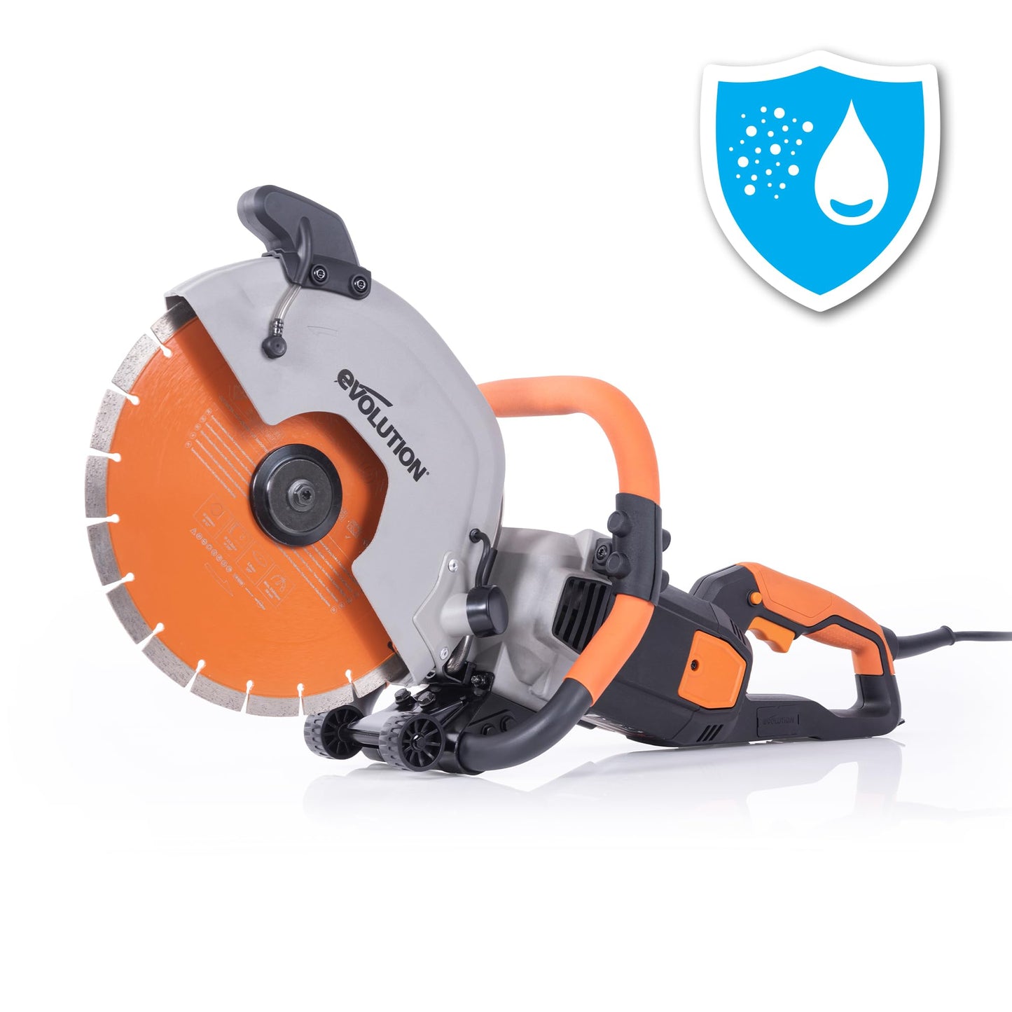 Evolution R300DCT+ 12" Concrete Saw with Dust Suppression & VEVOR 3500W Jack Hammer Concrete Breaker with Chisels, Gloves & Case