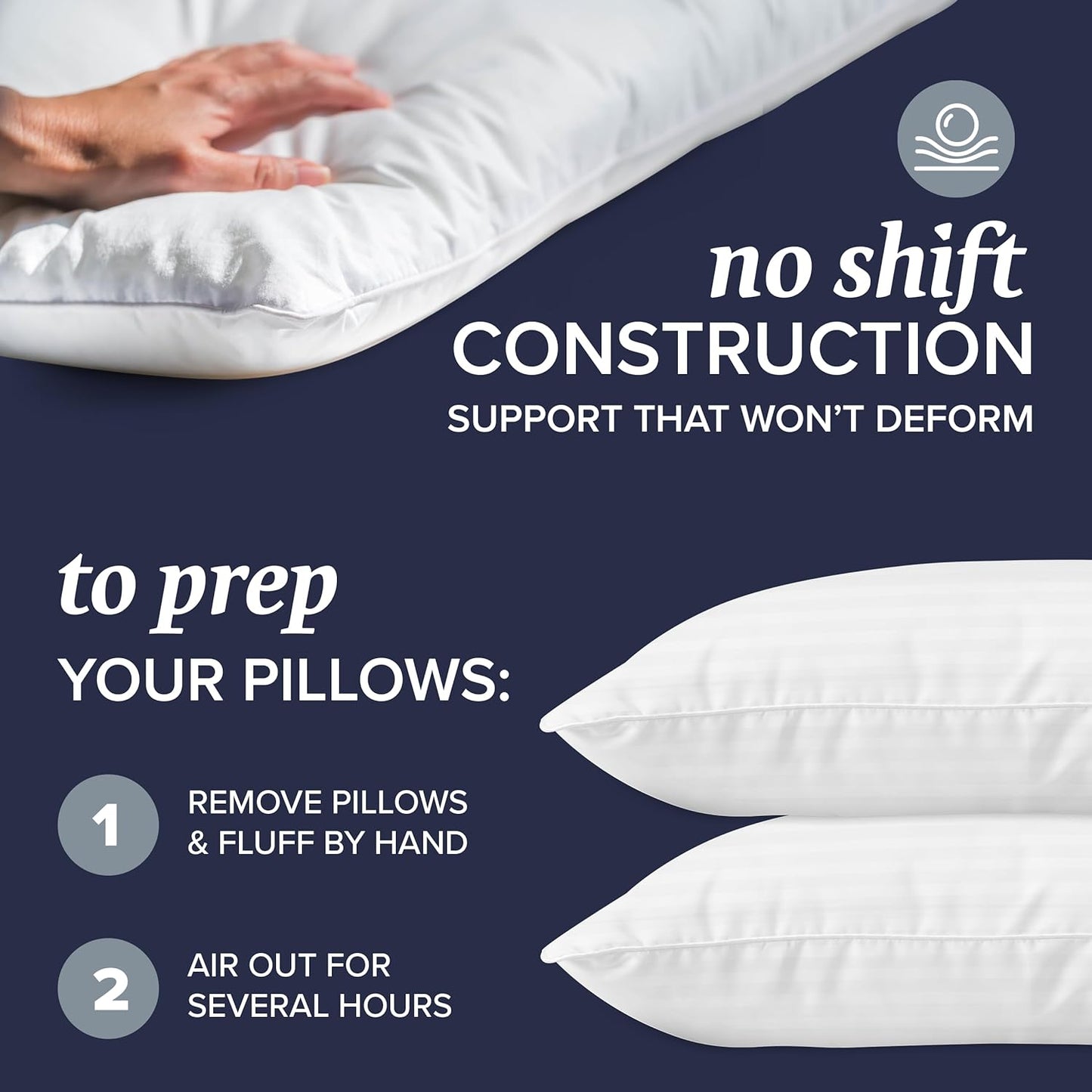 Beckham Hotel Collection Bed Pillows - Soft Down Alternative with Cooling Pillowcases | Queen Size Set of 2, White