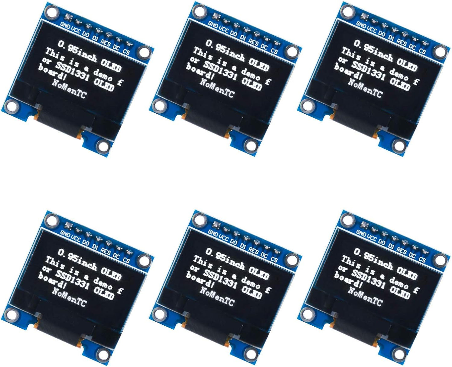 UMLIFE 0.96" 7 128x64 6PCS 0.96 Inch SSD1306 12864 DC3-5V 51 STM32 Pin SPI OLED Display Module, LCD Display Module