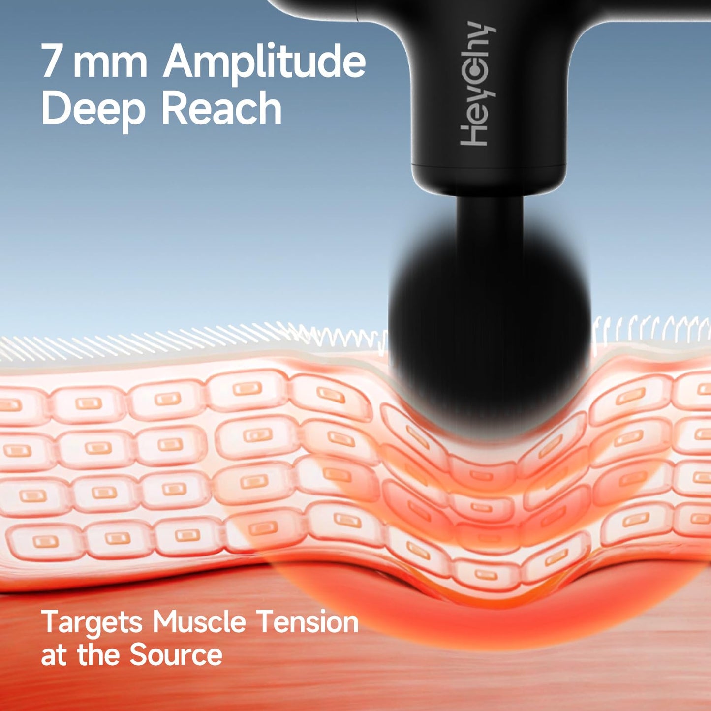 HEYCHY Super Mini Massage Gun Deep Tissue, Handheld Muscle Massager with 4 Heads, Percussion Travel Size Massager Gun FSA Eligible for Men Women Back Relief, Quiet for Home, Gym, Office, HSA, Black