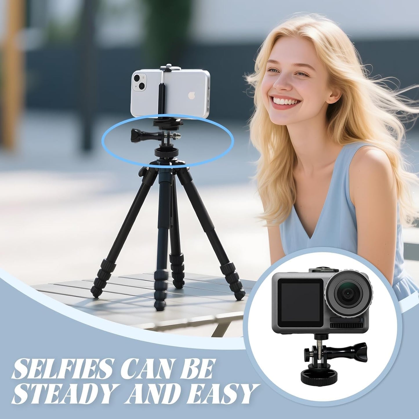 Dedoda 7 Pack 1/4"-20 Insta360 1/4 Aluminum Camera Tripod Adapter Conversion Adapter Mounts Compatible with Screw