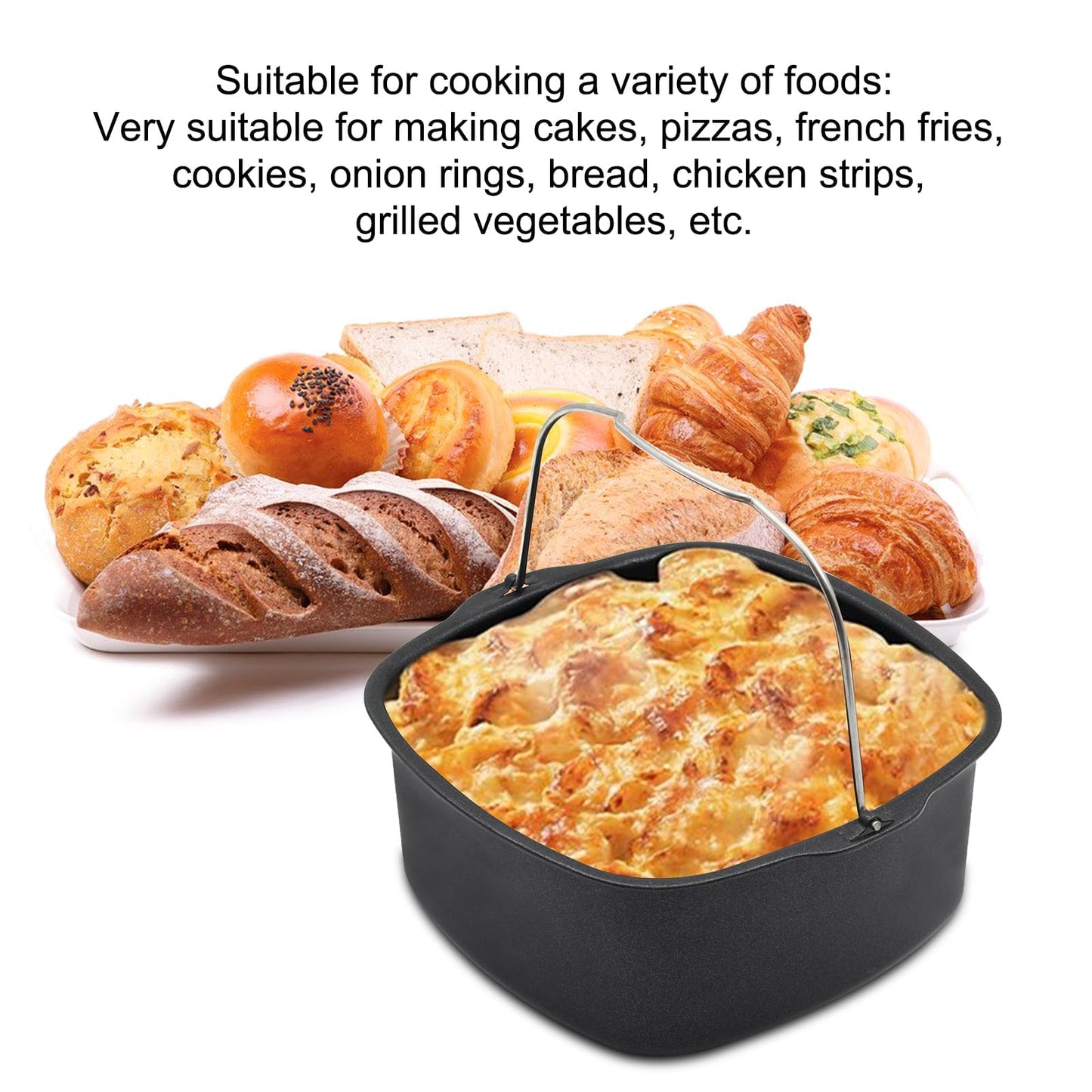 6.89 inches Air Fryer Cake Pan, Non-stick Air Fryer Cake Barrel Air Fryer Cake Pizza Baking Pan for Instant Pot Cake Baking Tray Basket Air Fryer Accessories (6.89'')