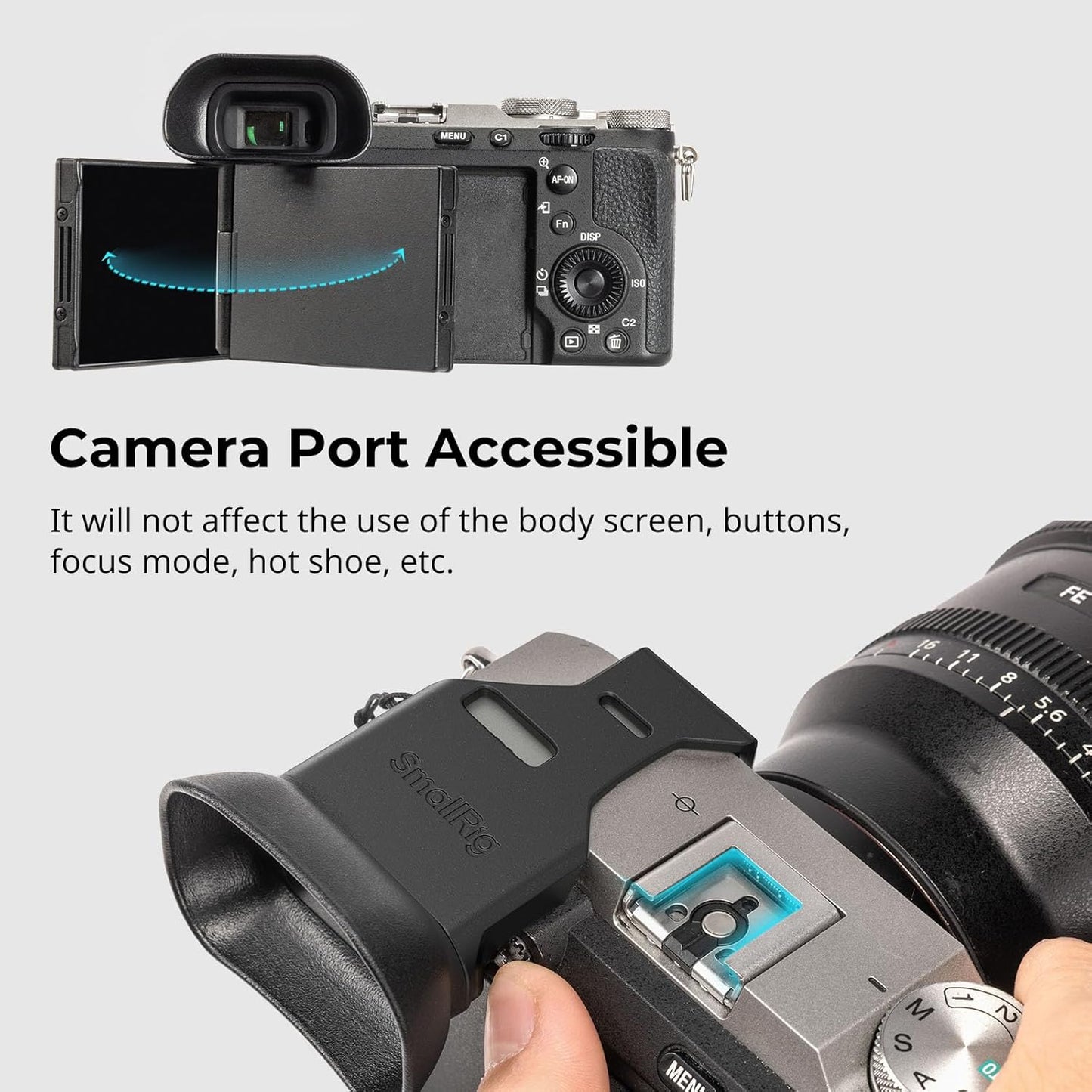 SMALLRIG A7CII A7CR 7C 7CR 4819 Camera Viewfinder Eyecup, Viewfinder Eye Cup with Small Lanyard, Soft Silicone