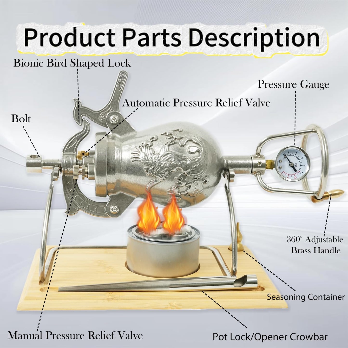 550ML Chinese Popcorn Cannon Machine, Chinese Popcorn Maker, High Pressure Popcorn Popper, Popcorn Machine for Family Gathering Party Fun (with Retro Gift Box and 2 Bags)