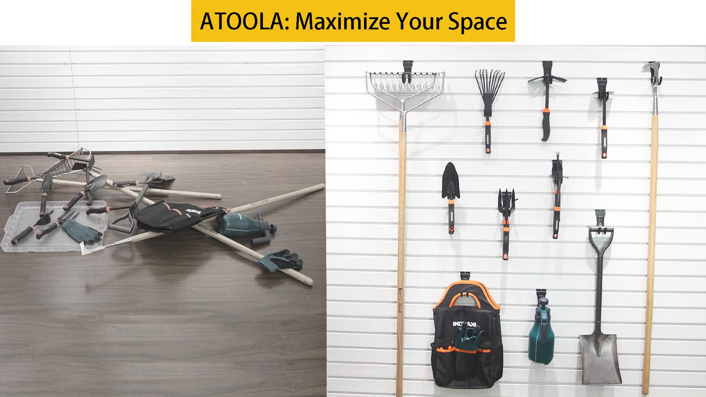 ATOOLA Slatwall Hooks, Heavy-Duty Slatwall Accessories, Black Slat Wall J Hooks, 8 Pack