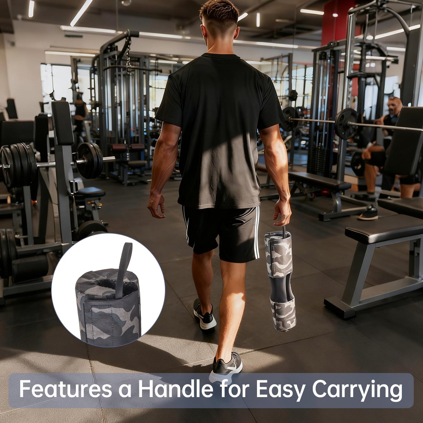 Tobefore Barbell Pad for Hip Thrusts & Squats - Extra Thick Non-Slip Cushion with Adjustable Strap, Fits Olympic/Standard Bars & Smith Machine