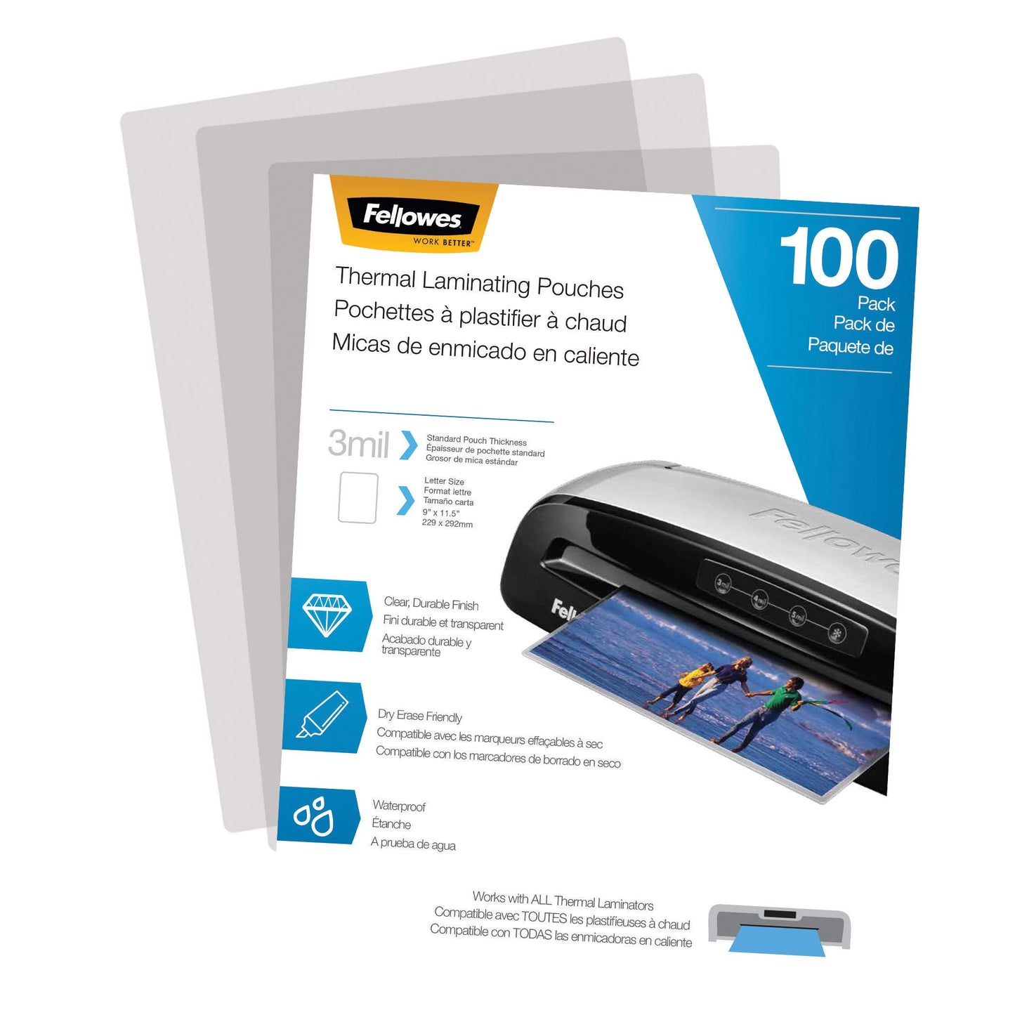 Fellowes Saturn3i 12.5 Inch Laminator + 100 Pack 3mil, Letter Size Thermal Laminating Pouches