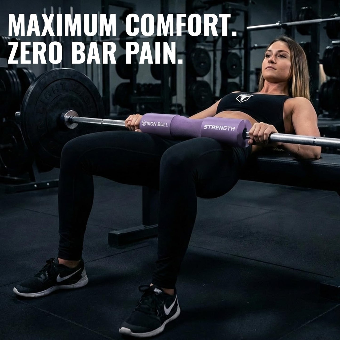 Advanced Squat Pad - Barbell Pad for Hip Thrusts, Squats & Lunges - Neck & Shoulder Squat Bar Pad Cushion Support Foam for Extra Comfort (Lavender)