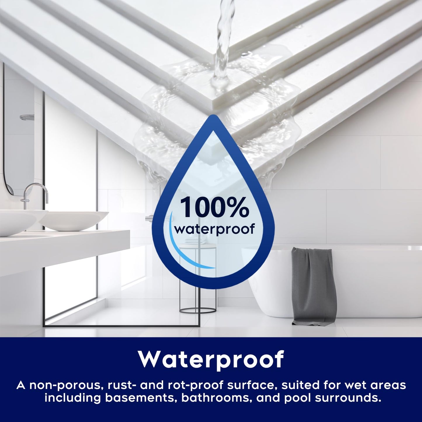 IMXPW Premium PVC Smooth Drop Ceiling Tiles 2ft x 4ft - Waterproof, Fire-Rated, Washable, Drop in Installation - No Rot, No Sag, 10-Pack Cover 80 Sq. Ft, White