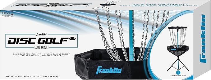 Franklin Sports Disc Golf Baskets - Portable Disc Golf Target with Chains Included - Disc Golf Basket Stand Equipment for Hole + Course Creation