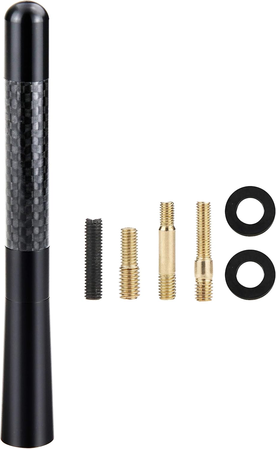 Tecreddy 4.7 inch Short Car Antenna Mast Carbon Fiber Truck Vehicle Replacement Antenna Compatible with Ford, Dodge
