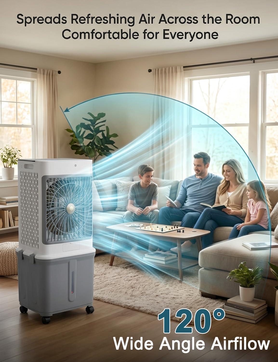 Portable Air Conditioners, Swamp Cooler Portable AC Unit for Room,Windowless Cooling Fan That Blow Cold Air with 10GAL Detachable Tank,Evaporative Air Cooler for Outdoor Indoor Garage Restaurant Patio