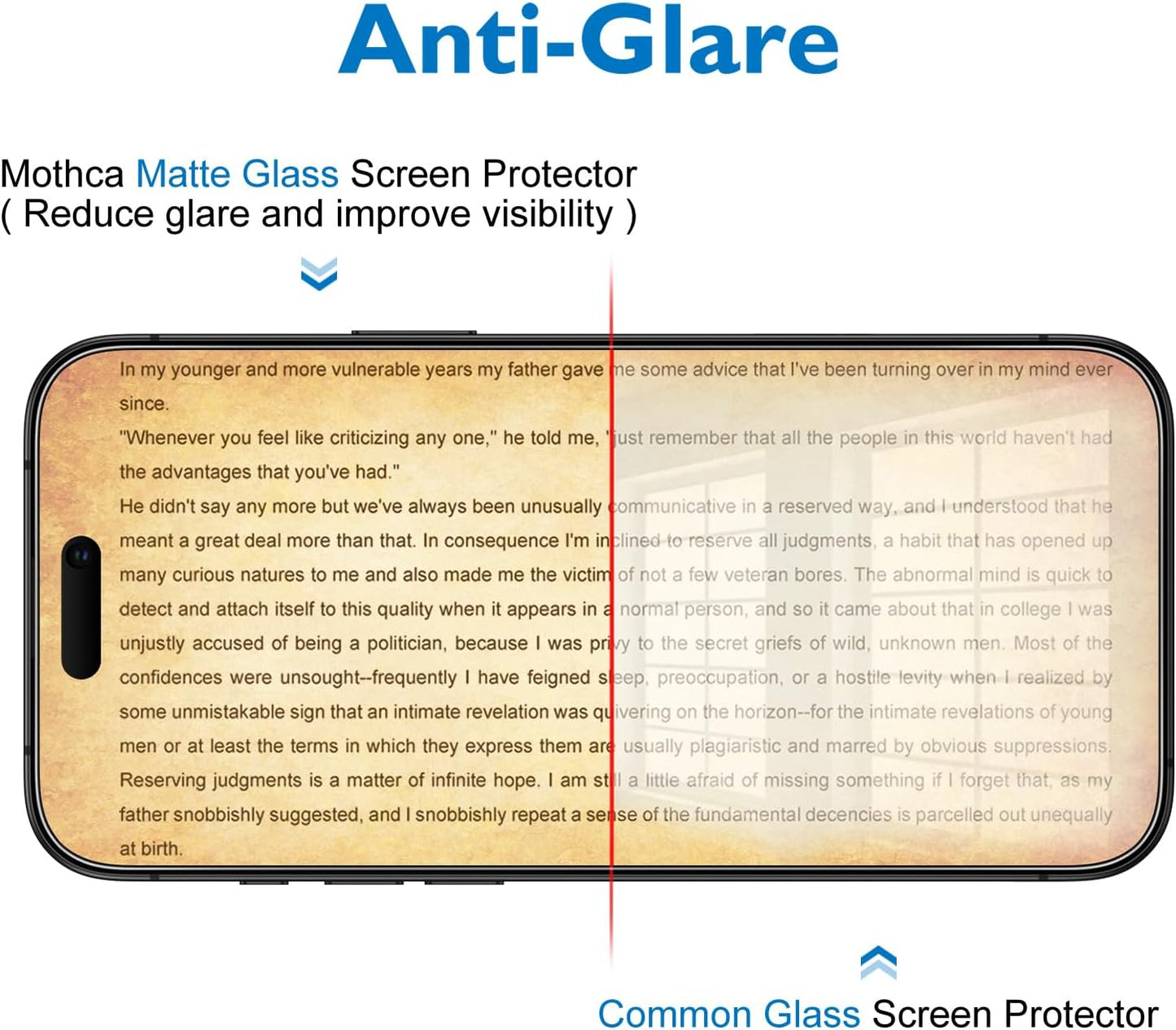 16 15 (6.7 inch) Mothca Matte Glass Screen Protector for iPhone Plus/iPhone Plus Anti-Glare & Anti-Fingerprint Tempered