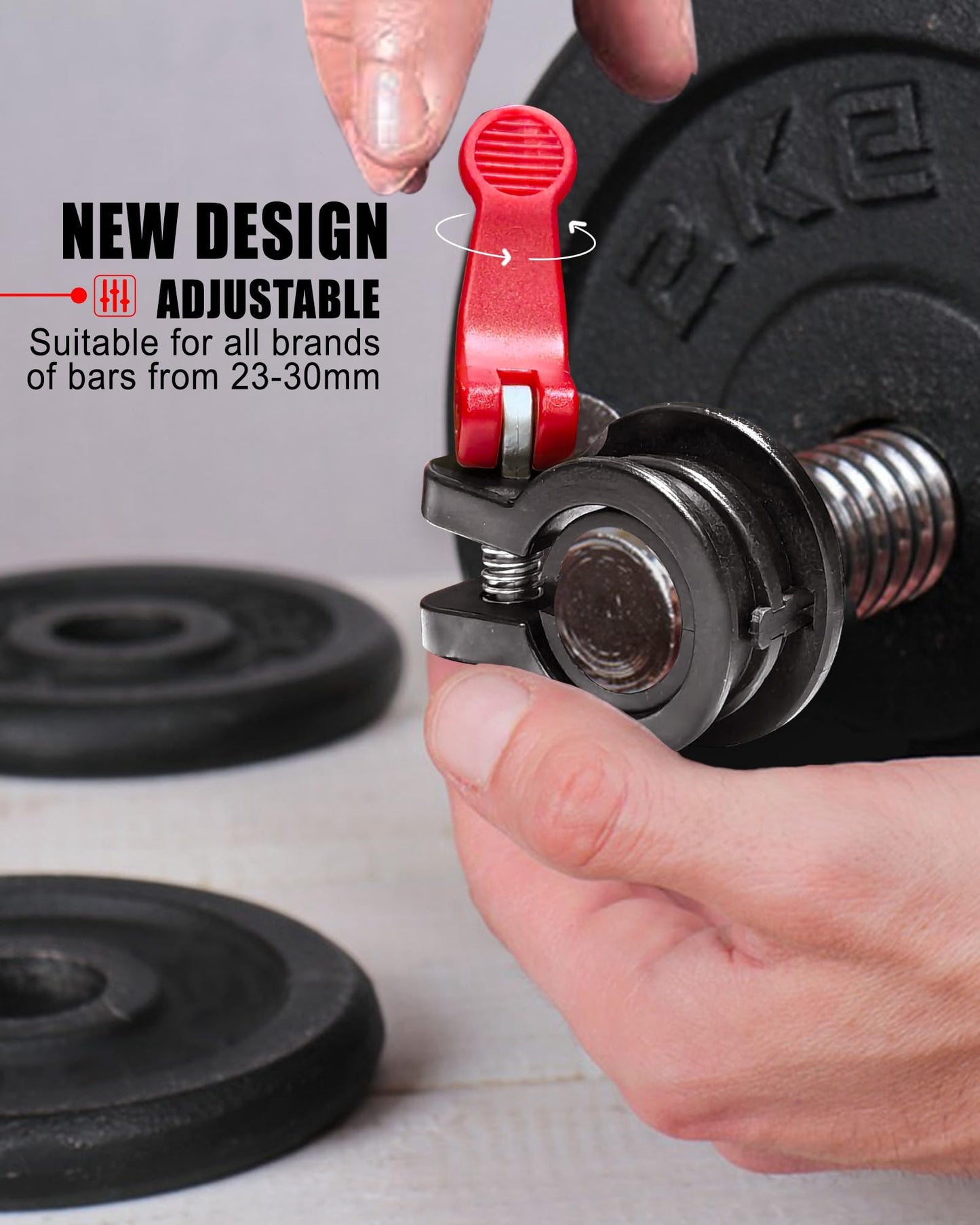 ZY-HUAN MINI Barbell Clips 1 inch I Multi-Size Adjustable Barbell Collar I 1 inch Barbell ClampsIQuick Release Weight Clips Pair of Locking for Dumbbell Bar (Black+Red)