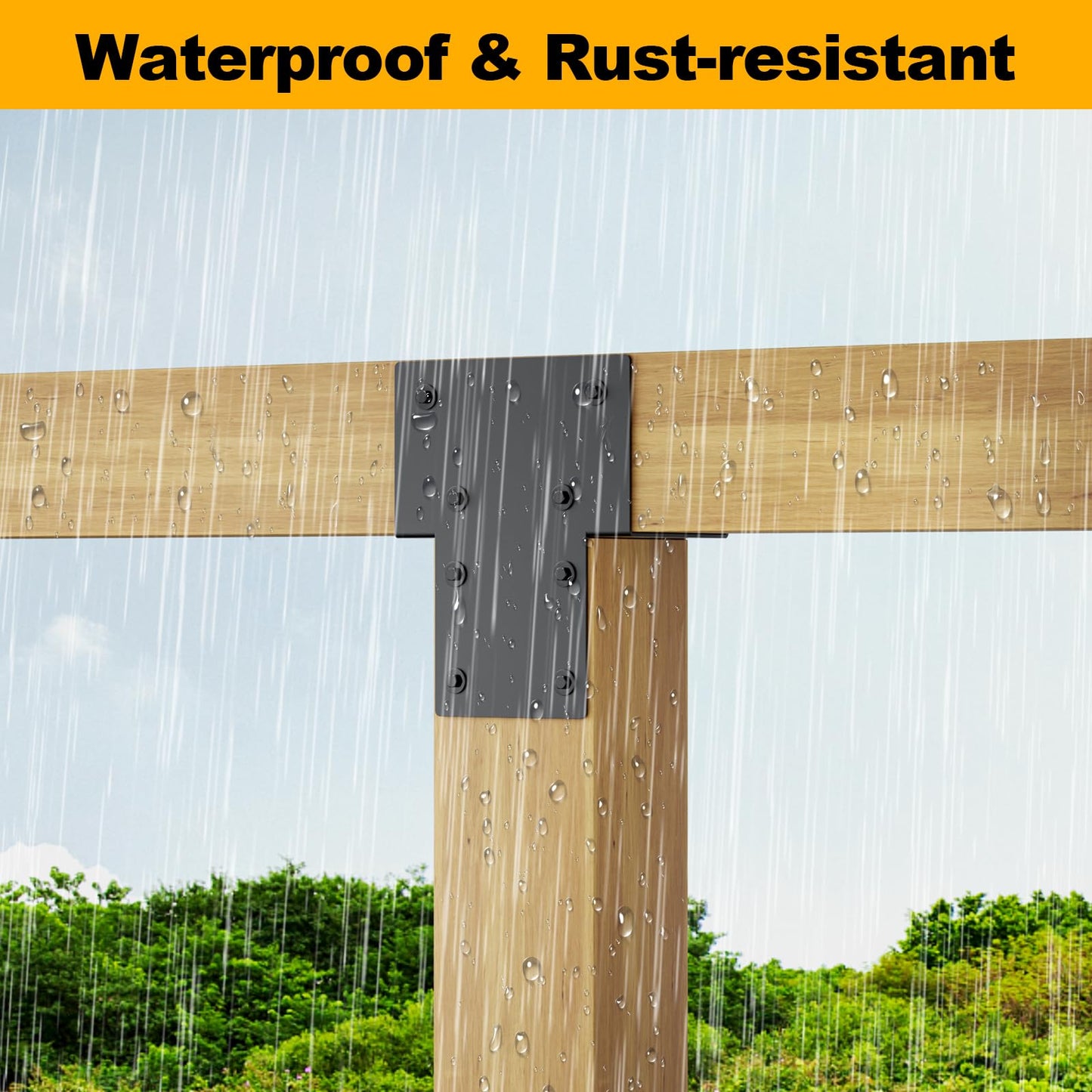 6"x 6" Post Cap Tie Rod Brackets,TROPTOLKY Heavy Duty Wood Beam Tie Rod Brackets, for Supporting Outdoor Pergolas, Gazebos, Decks and Porches,2 Pcs