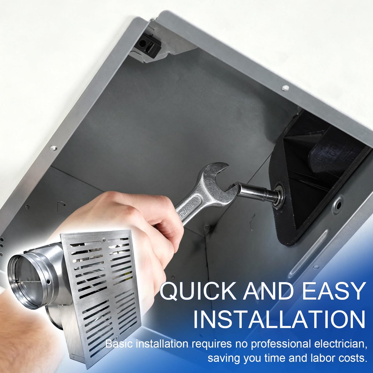 Hakazeni 200-230CFM Powerful bathroom exhaust fan, silent ceiling ventilation fan, easy to install, suitable for shower,Rooms Up to 200 Sq. Ft. sauna, laundry room