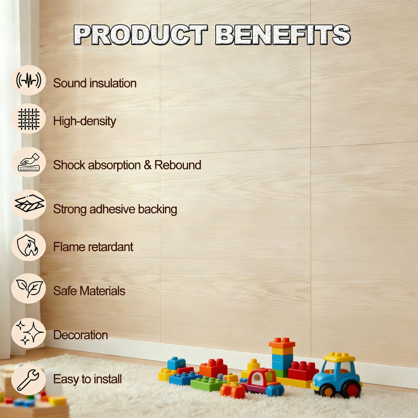 HEROADNCKFOAM 20 Piece Peel and Stick Wall Panels,Sound Proof Foam Panels for Walls Wood Grain Finish Can Replace Slate & Plank for Home Studio &Studio Recording Wall Decor (34.64 X 26.77 X 0.19 in)