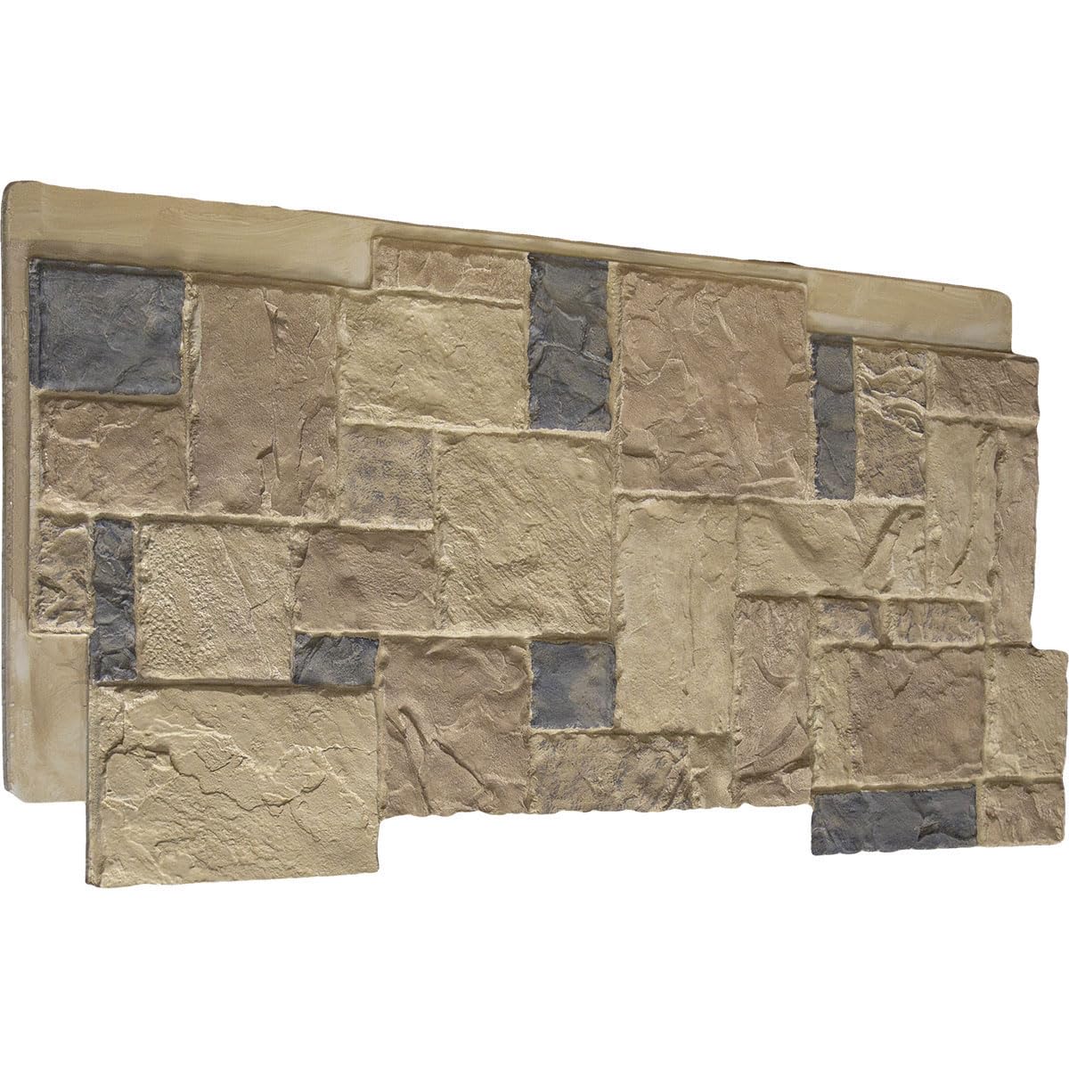 Ekena Millwork 49"W x 24 1/2"H x 1 1/4"D Castle Rock Stacked Stone, StoneWall Faux Stone Siding Panel, Colfax