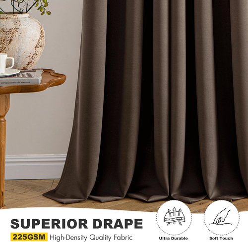 MIULEE Chocolate Brown Blackout Curtains - Thermal Insulated Room Darkening Drapes | 40 x 45 Inches, 2 Panels