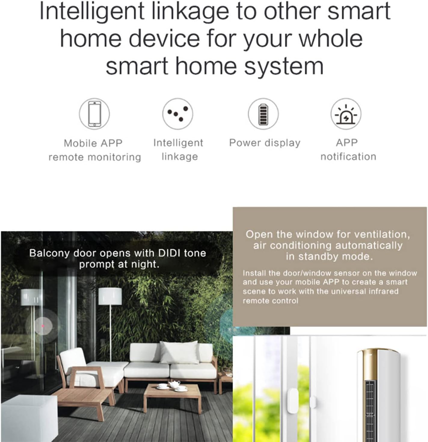 SENCKIT (1pack) WiFi Door Sensor: Smart Door Open/Closed Detectors, Wireless Window Sensor with App Notification Alert