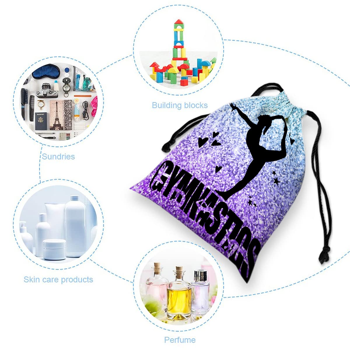 LULYKINI Gymnastics Drawstring Grip Bags Small Drawstring Bag Waterproof Gym Storage Pouch For Holding Gymnastics Grips