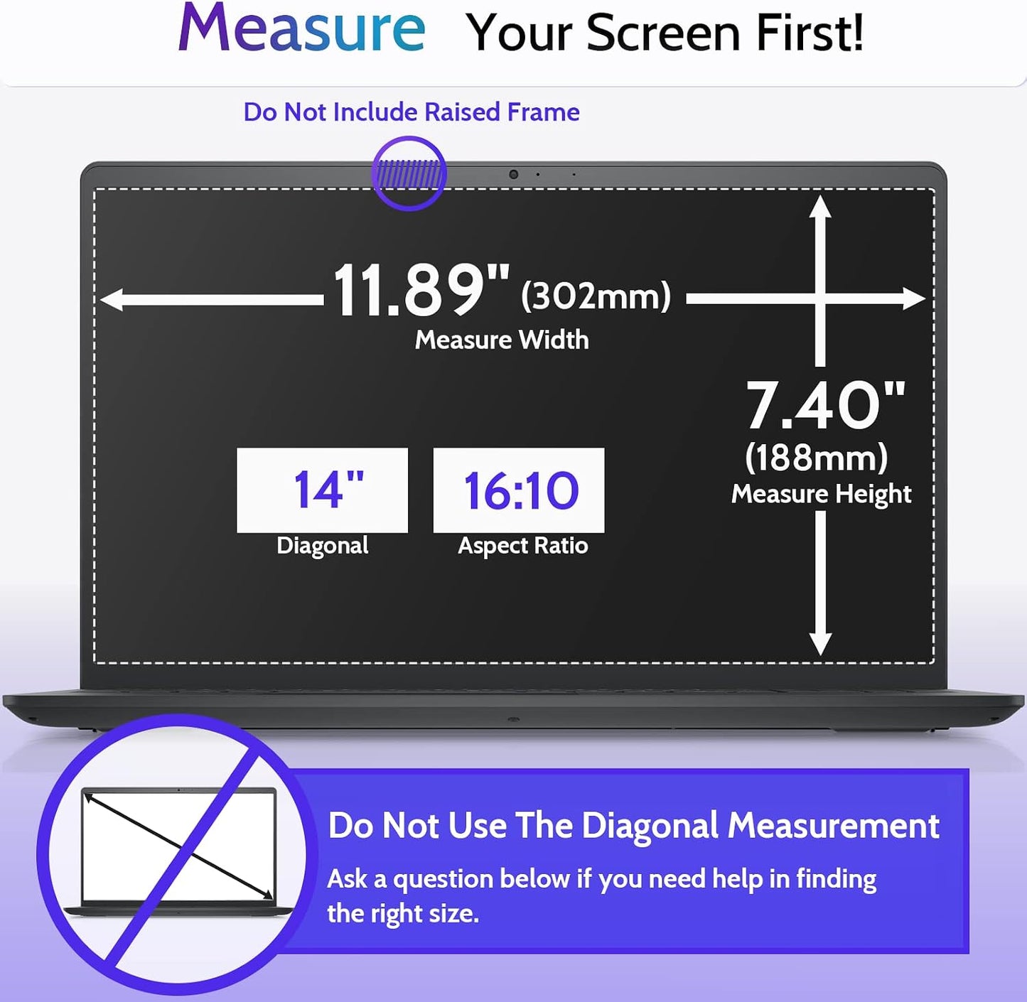 3 14 Inch Laptop-16:10 14" Pcs Anti Blue Light Screen Protector Compatible With Lenovo Hp Dell Acer Asus Samsung etc