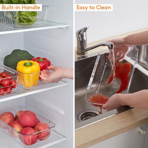 Lifewit Refrigerator Organizer Bins - 8-Piece Clear Storage Set for Kitchen & Pantry | BPA-Free Safety Design