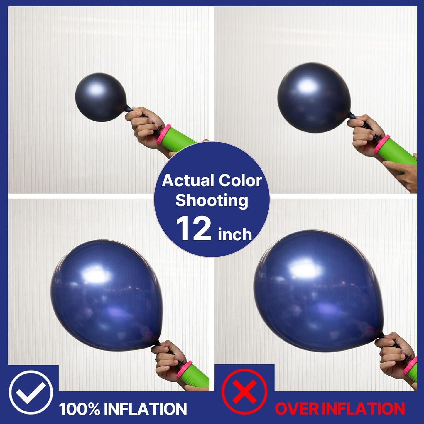 PartyWoo Navy Blue Balloons - 101pcs 12 Inch Dark Blue Latex Helium Balloons for Celebrations