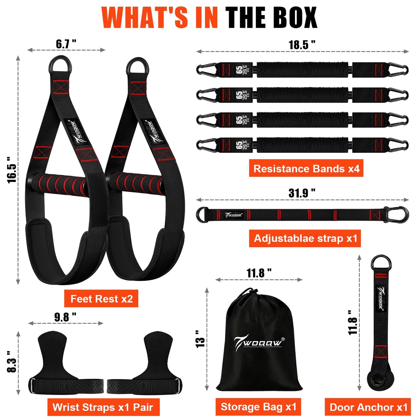 Upgraded Pull Up Assistance Bands, Heavy Duty Resistance Bands with Handles, Exercise Band with Door Anchor, Adjustable Workout Band Set for Pull Up Bar, Full Body Strength&Muscle Training, Home Gym