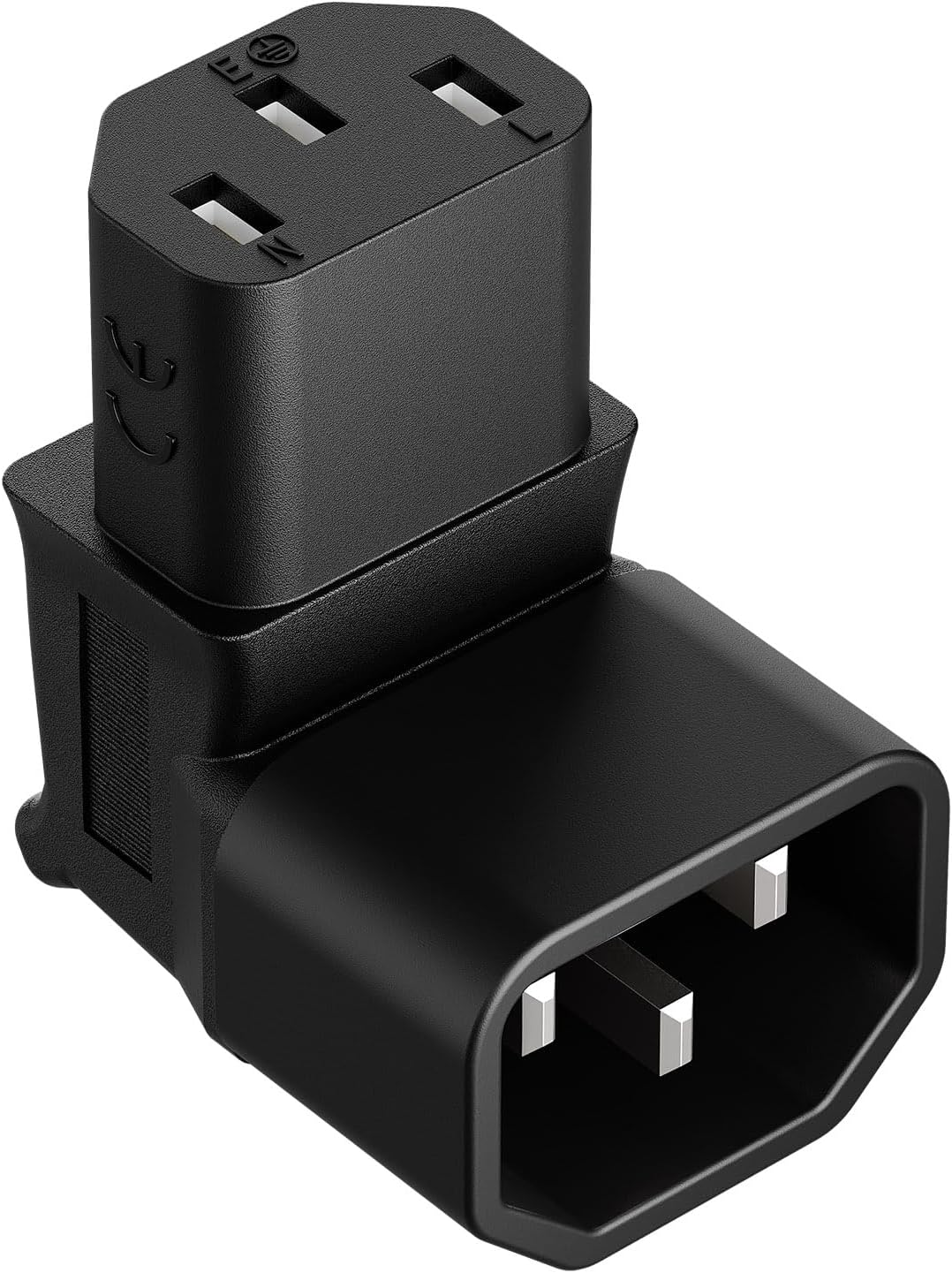Vellcon 320 C14 C13 90 3Pole 90Degree IEC to Power Adapter PDU Plug/Socket Down Degree Wall-Mounted LCD TV AC Connector