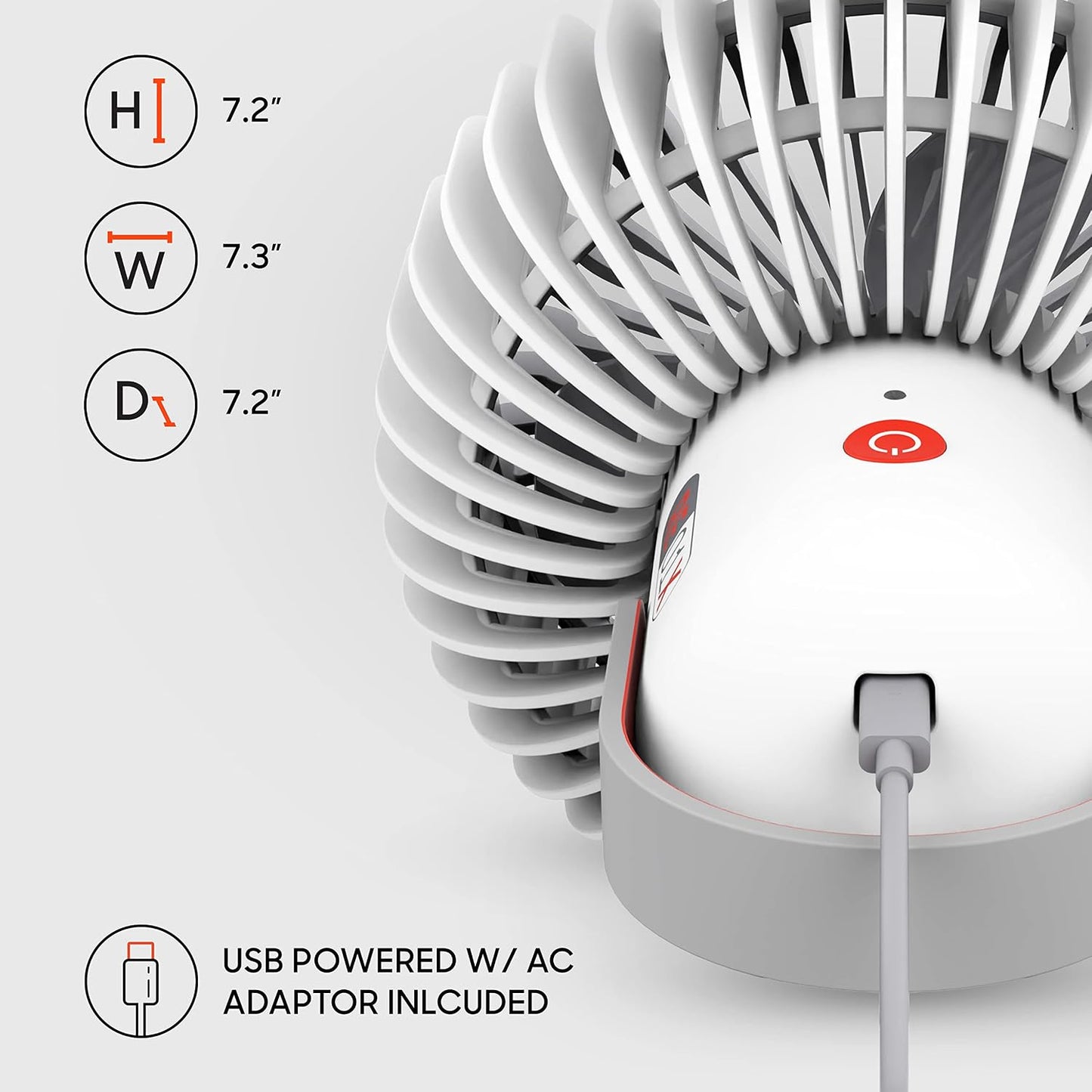 01X 17 Sharper Image REFRESH Rechargeable Personal Fan, Powerful Airflow, Quiet Operation, Hours of Run Time on Low
