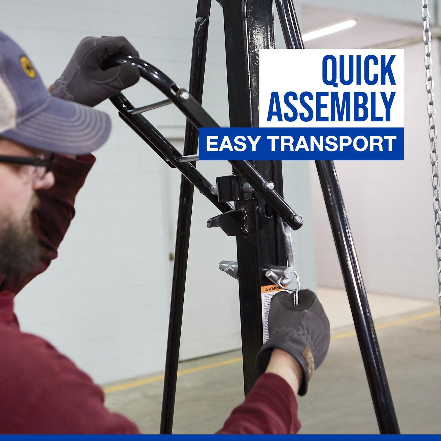 Strongway Adjustable Gantry Crane, 2000-Lb. Capacity, 7.87–11.9ft. Lift