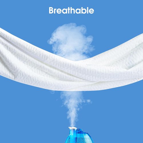 Hanherry 100% Waterproof King Size Mattress Protector - Soft, Breathable Cooling Pad with Deep Pocket (8''-21'')