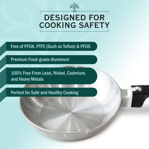 MAGNAWARE 8-Inch Chef Skillet – Quick & Even Heat Distribution – Lightweight Cast Aluminum Frying Pan – No Seasoning Required – PFOA & PTFE Free – Oven Safe Up to 350°F – Classic Vintage Design