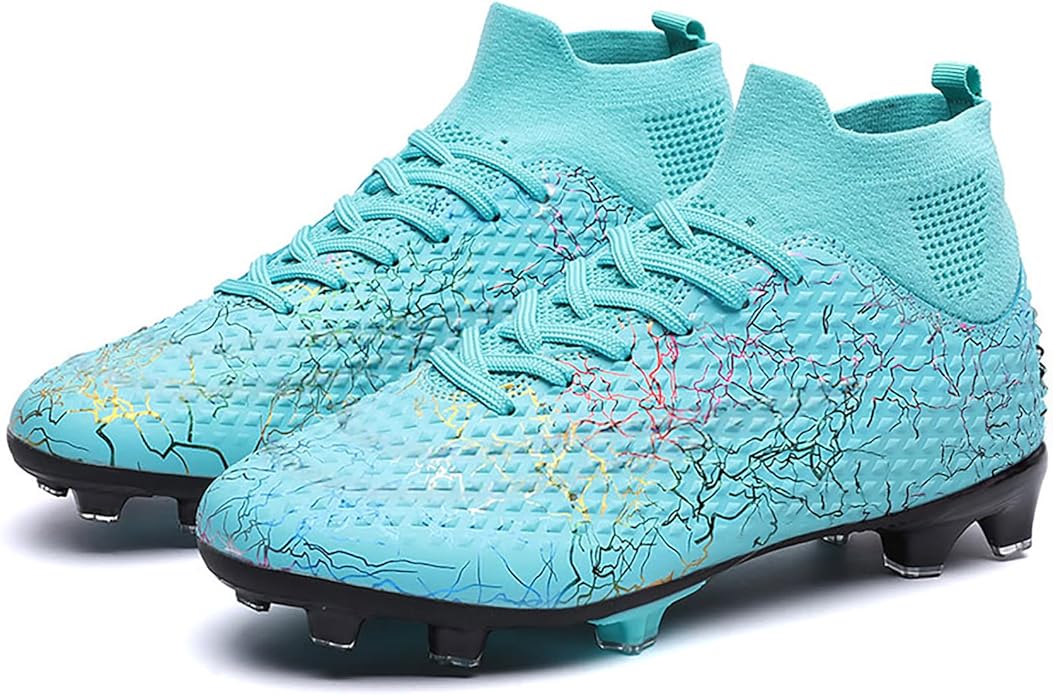 Men's Soccer Shoes High-Top Soccer Cleats Outdoor Breathable Athletic Professional Spikes Youth Boys Football Shoes Unisex
