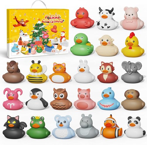 Advent Calendar - Rubber Ducks Bath Toys for Boys & Girls | 24-Day Christmas Countdown Gift