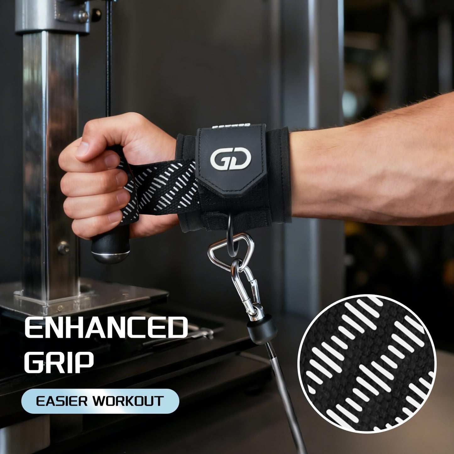 GOUNOD Lifting Wrist Straps with D Ring for Weightlifting & Gym – Heavy Duty Padded Wrist Support for Men & Women – Non-Slip Hand Grip Straps for Deadlifts, Pull Ups, Cable Machines & Bodybuilding