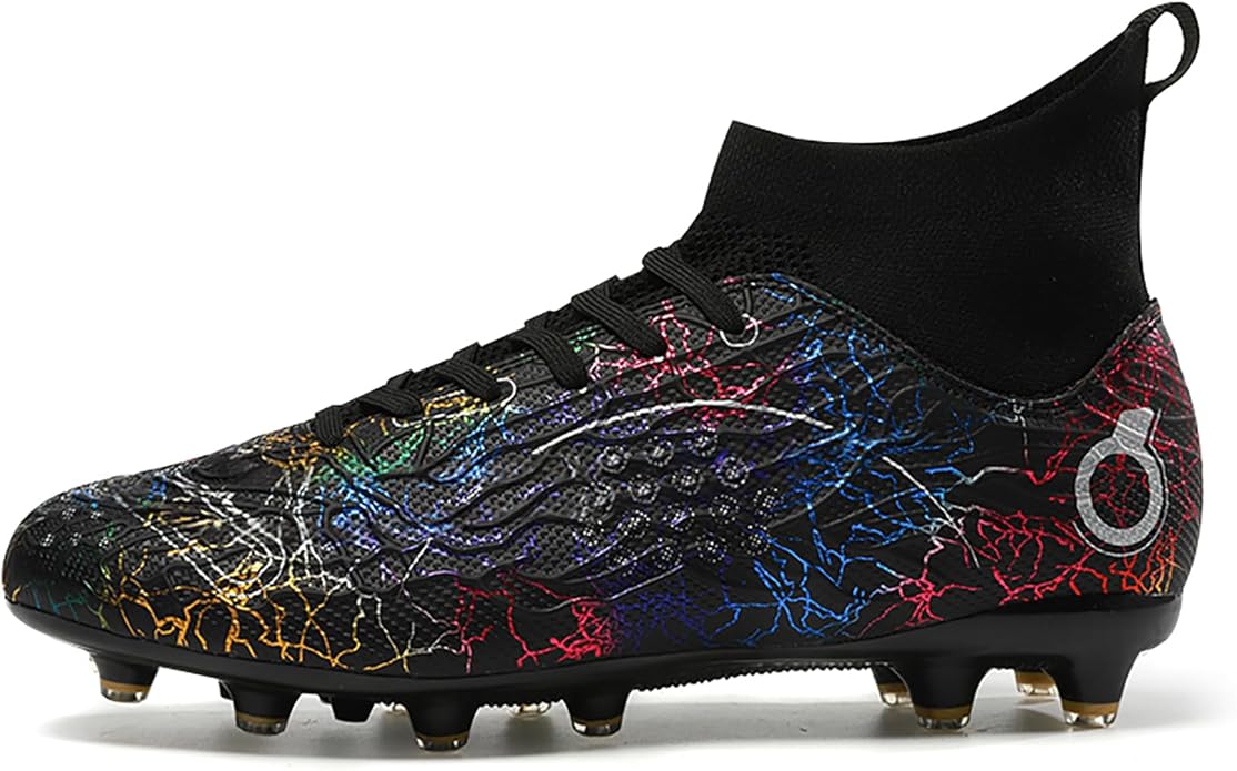 Men's Soccer Shoes High-Top Soccer Cleats Outdoor Breathable Athletic Professional Spikes Youth Boys Football Shoes Unisex
