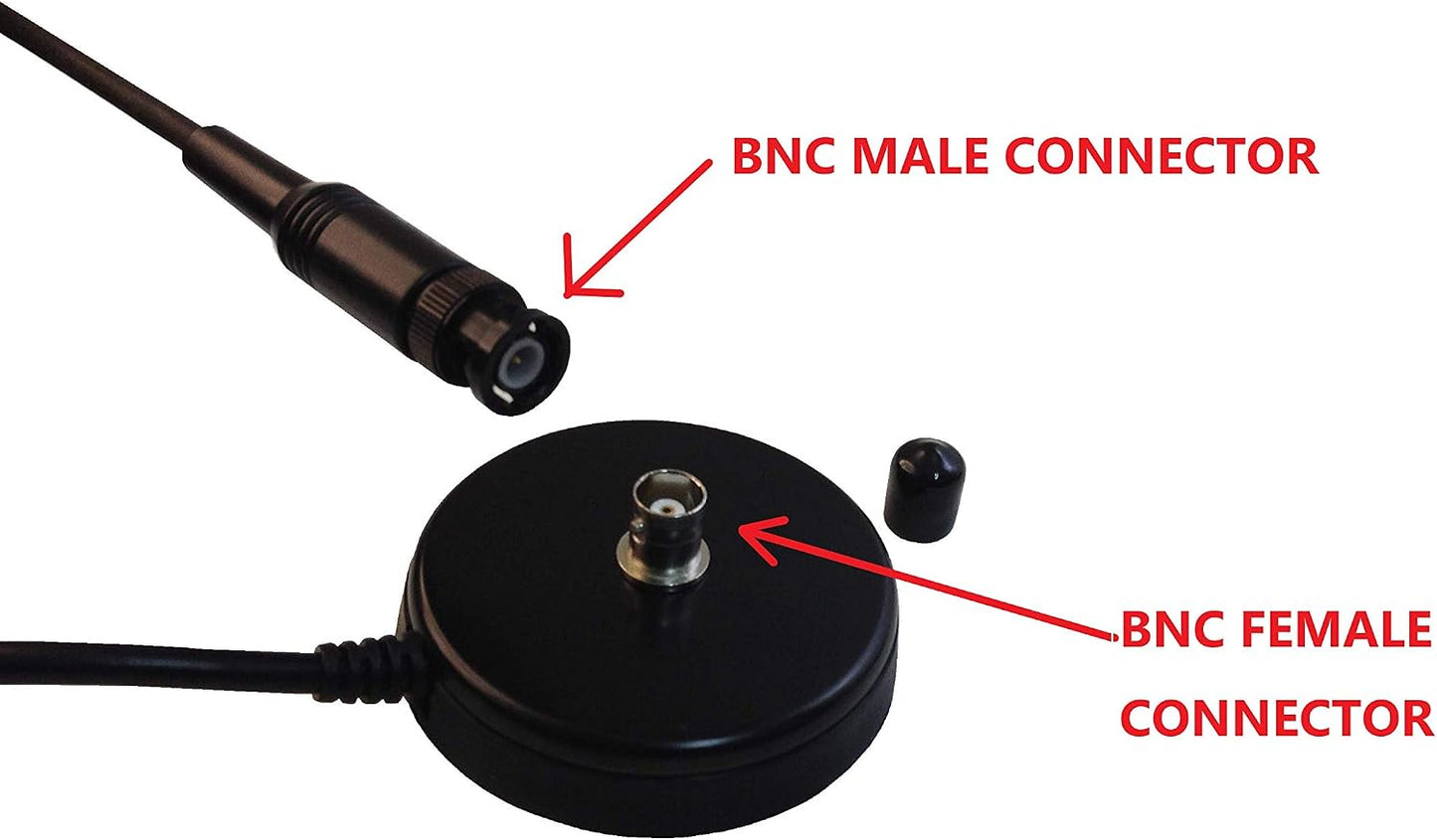 Anteenna TW-35B RG-58 Magnetic Antenna Mount with BNC Female Connector and Coax Cable for Handheld Ham Radio & Two-Way